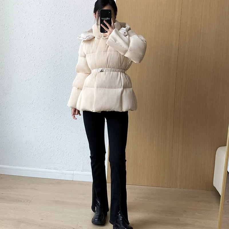 Winter Fashion Women's Down Jacket Commuting Slim Fit White Duck Down Jacket
