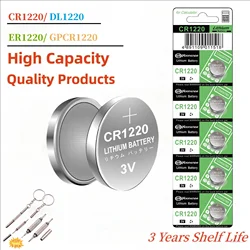 CR1220高容量リチウムコインセル,時計,医療機器,電卓用バッテリー,3v,new,2-50個