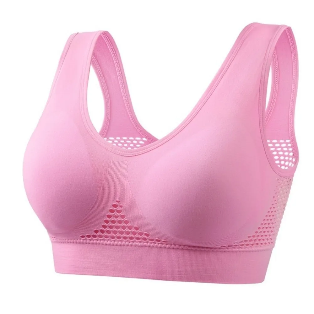 Vest Hollow Out Sports Yoga Bra Mesh Breathable Wireless Bra Quick-Drying Push-Up Ladies' Underwear Gym Workout