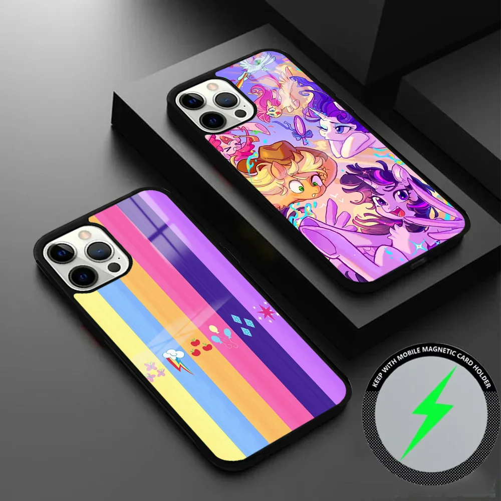 Children Animation M-My L-Little P-Pony Phone Case For IPhone 16 15 14 13 12 11 Pro Max Plus Mini Magsafe Mirror Wireless Magnet