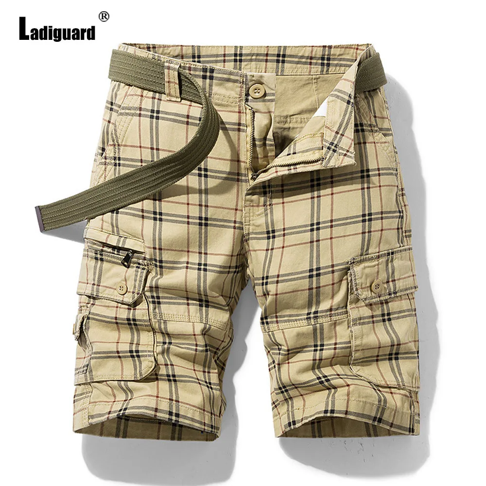 

Ladiguard 2023 Stylish simplicity Fashion Lesiure Plaid Shorts Men Casual Knee-Length Pants Latest All-match Simple Cargo Shorts