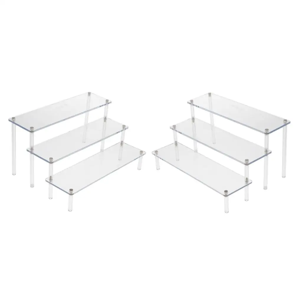 2-use Acrylic Rack Doll Car Desktop Storage Ladder Display Stand Shelf