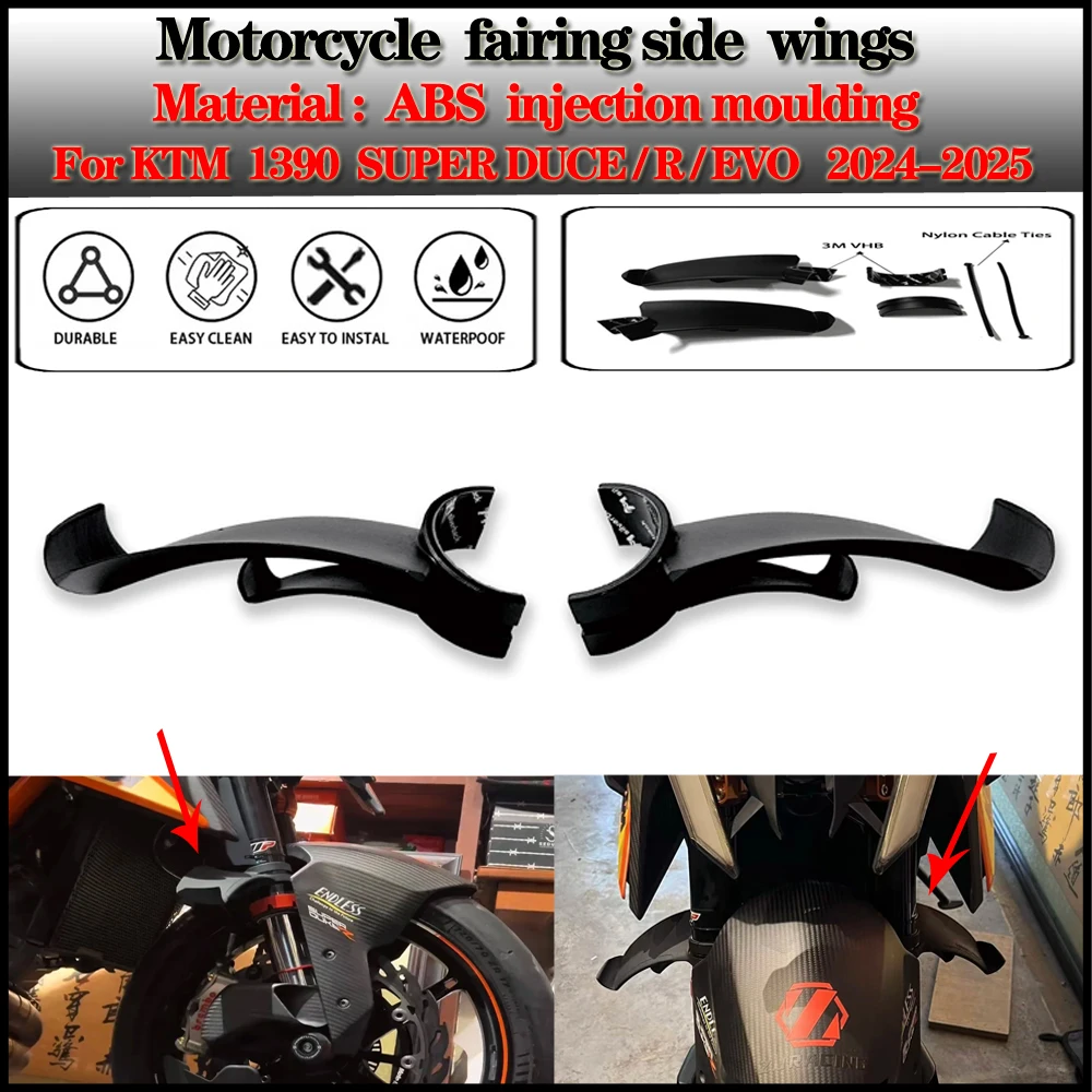 

For KTM Super Duke R/R EVO 1390 2024-2025 Motorcycle, Fixed Wind Wing, Modified Motorcycle Flanged Side Wings Aerodynamic Wings