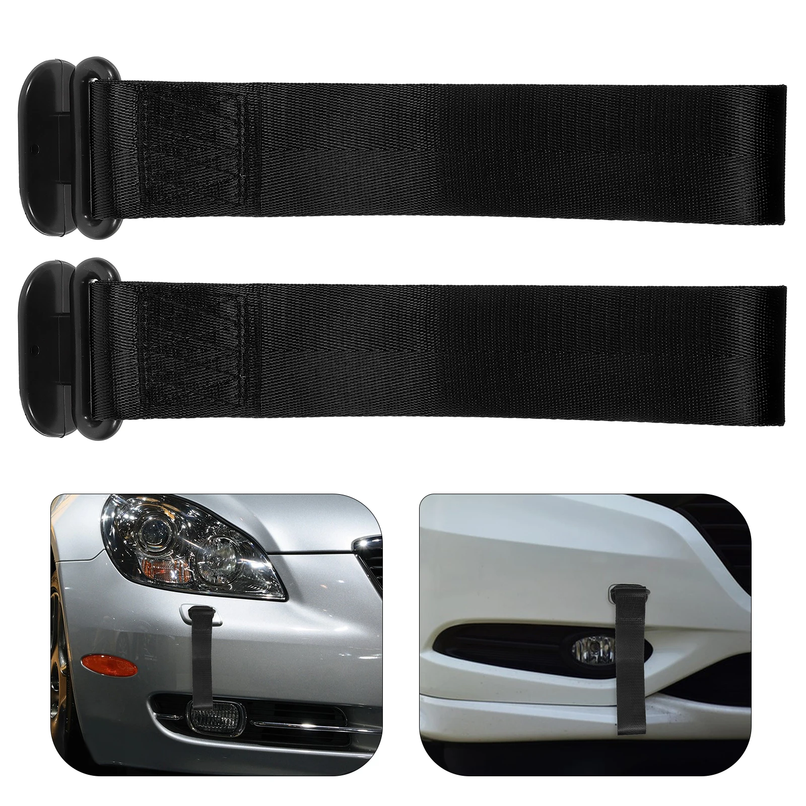 

2pcs Ring Sturdy Abs Durable Easy Install Compatible Car Trailer Hooks Unique Design Auto Tow Decoration Vehicle Bumper Towing