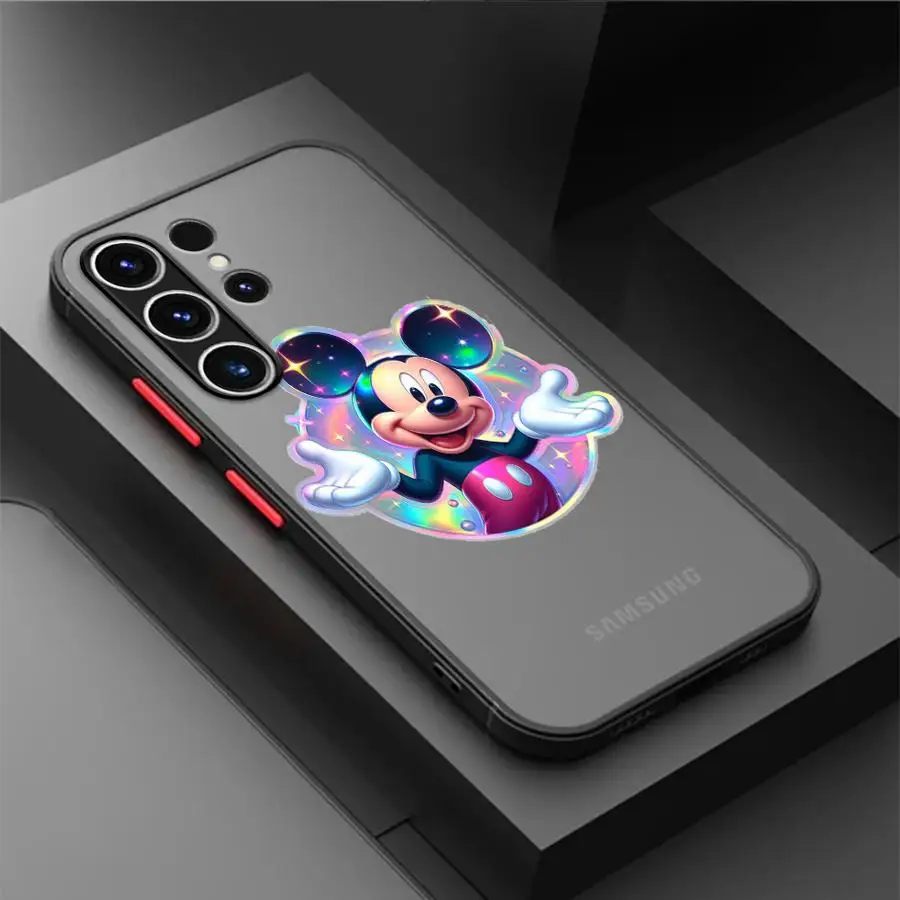 Disney Minnie Mouse Matte Case For Samsung Galaxy S24 S22 S23 S20 S21 FE S10 Plus Capa Note 20 Ultra 10 Lite Phone Fundas