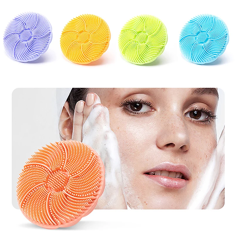 1pc portátil escova de limpeza facial silicone macio removedor de maquiagem facial poros ferramenta de limpeza em forma de flor escova de limpeza