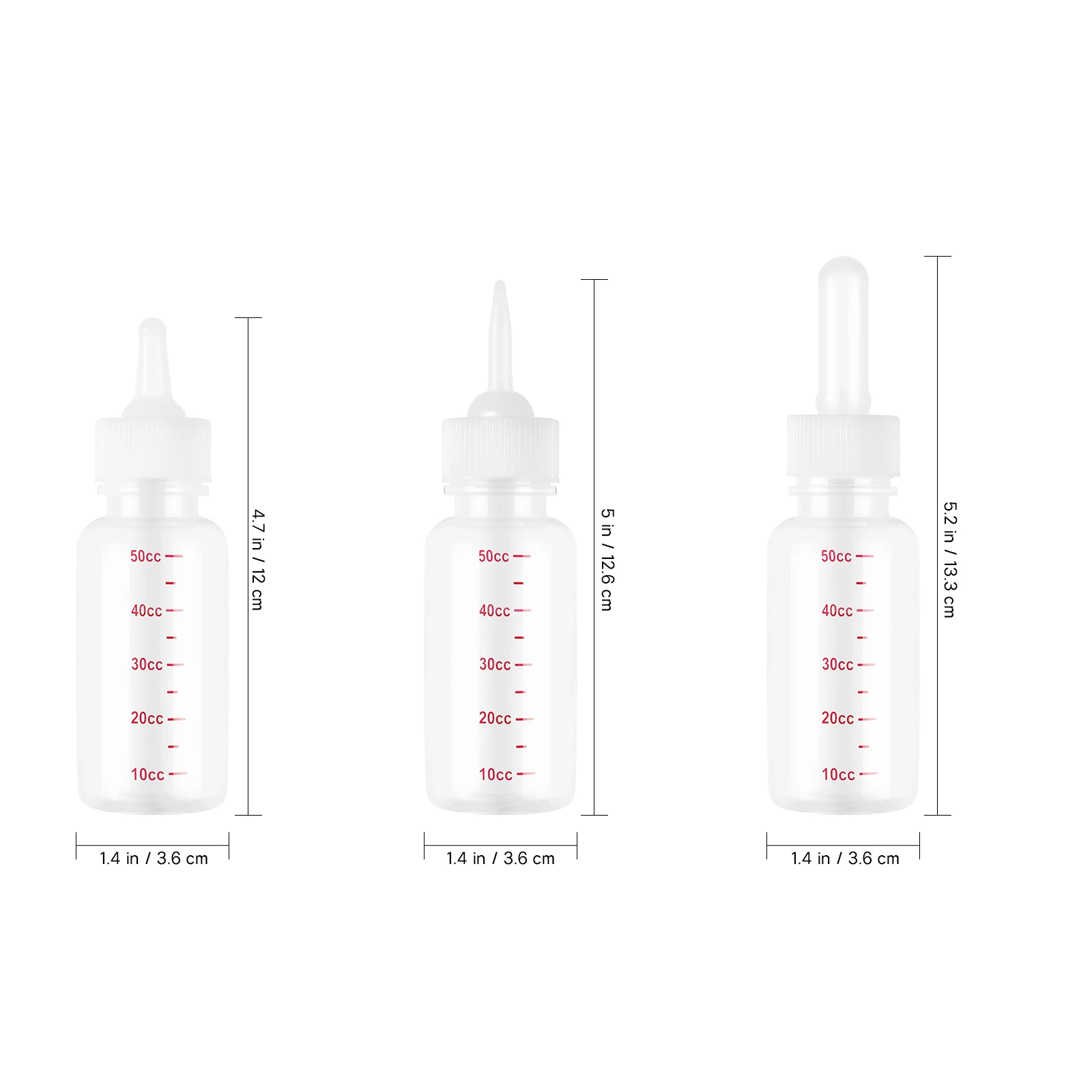 

4pcs 50Ml Safe Pet Nursing Bottle For Hamster Puppy Squirrel Kittens Lightweight Milk Feeding Waterer Clear Scale Easy Extrusion