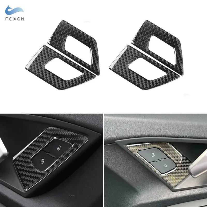 

Car Accessories Interior Door Lock Switch Button Frame Trim Stickers For Audi A3 8Y S3 2021-2025 Carbon Fiber Decoration