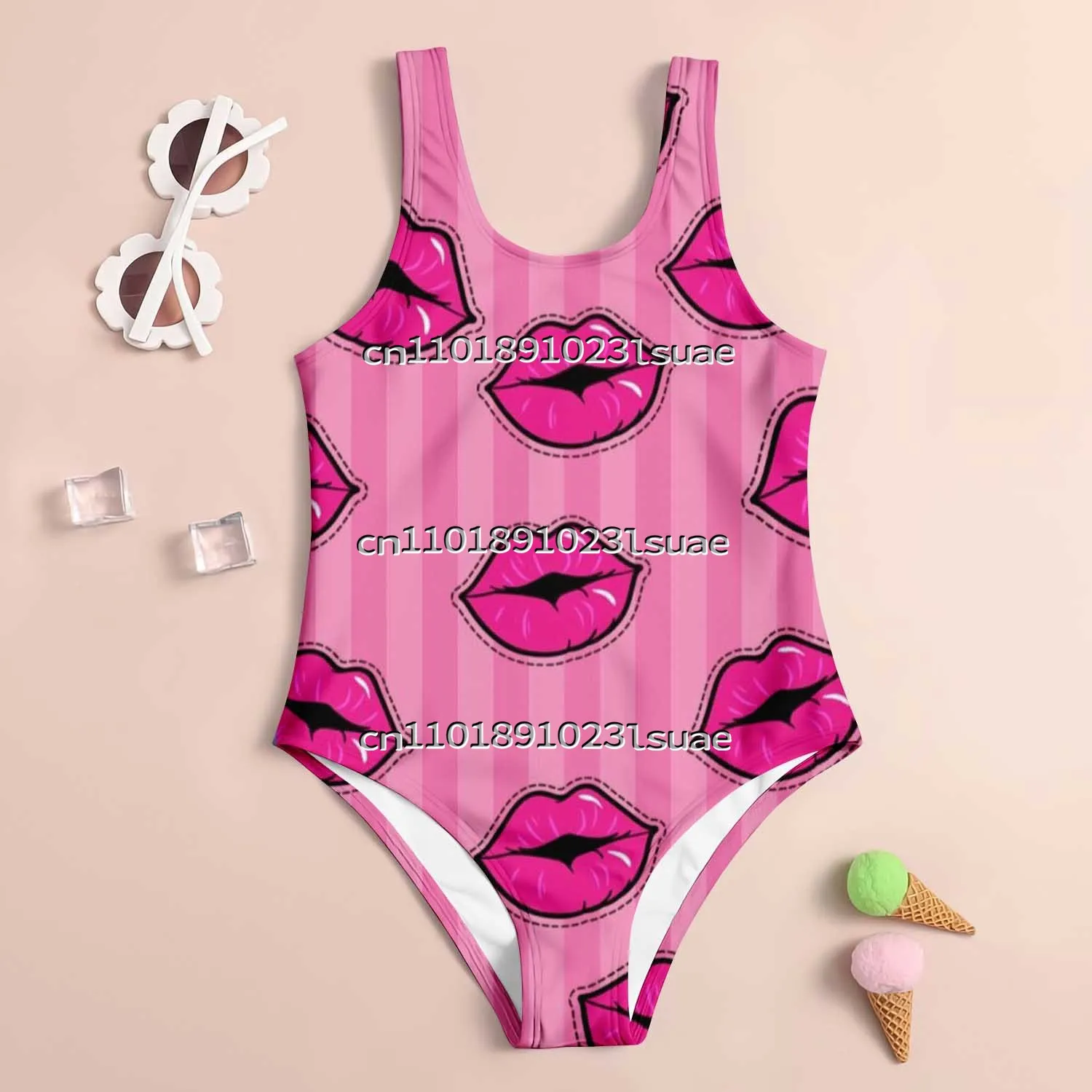 

2025 Summer Sanrio Fashion Cute Children's Swimsuit Women's Cartoon Casual Baby Girl Beach Wear Sunscreen Party Swimsuit