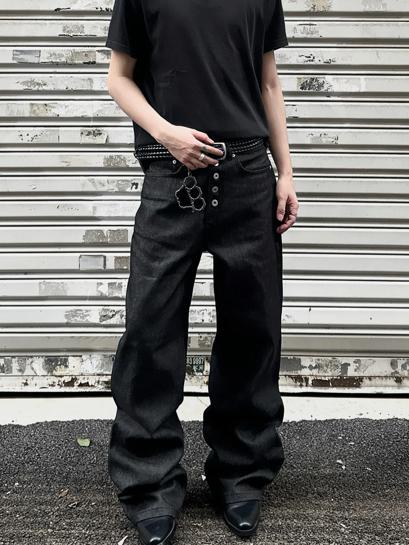 American Style Vintage Five Button Original Jeans Men's Straight Leg Loose Wide Leg Long Trousers Trendy Commuter Denim Jeans