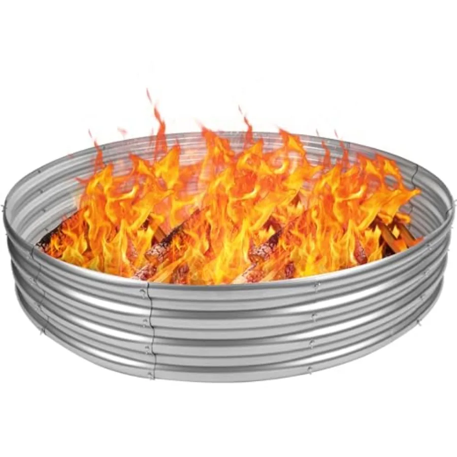 

Усиленное кольцо для костровой чаши 60 дюймов - оцинкованная сталь толщиной 0,8 мм, устойчивая к ржавчине, сборка без инструментов, большая уличная костровая чаша для кемпинга