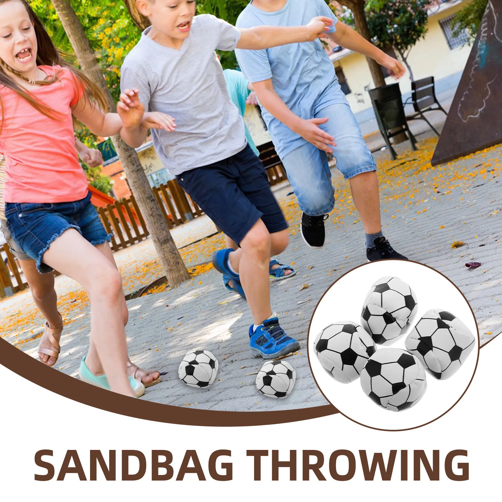 4Pcs Soccer Sandbag Game Hand Sewn Kids Outdoor Indoor Backyard Garden Tossing Catch and Play Toy Sandbag