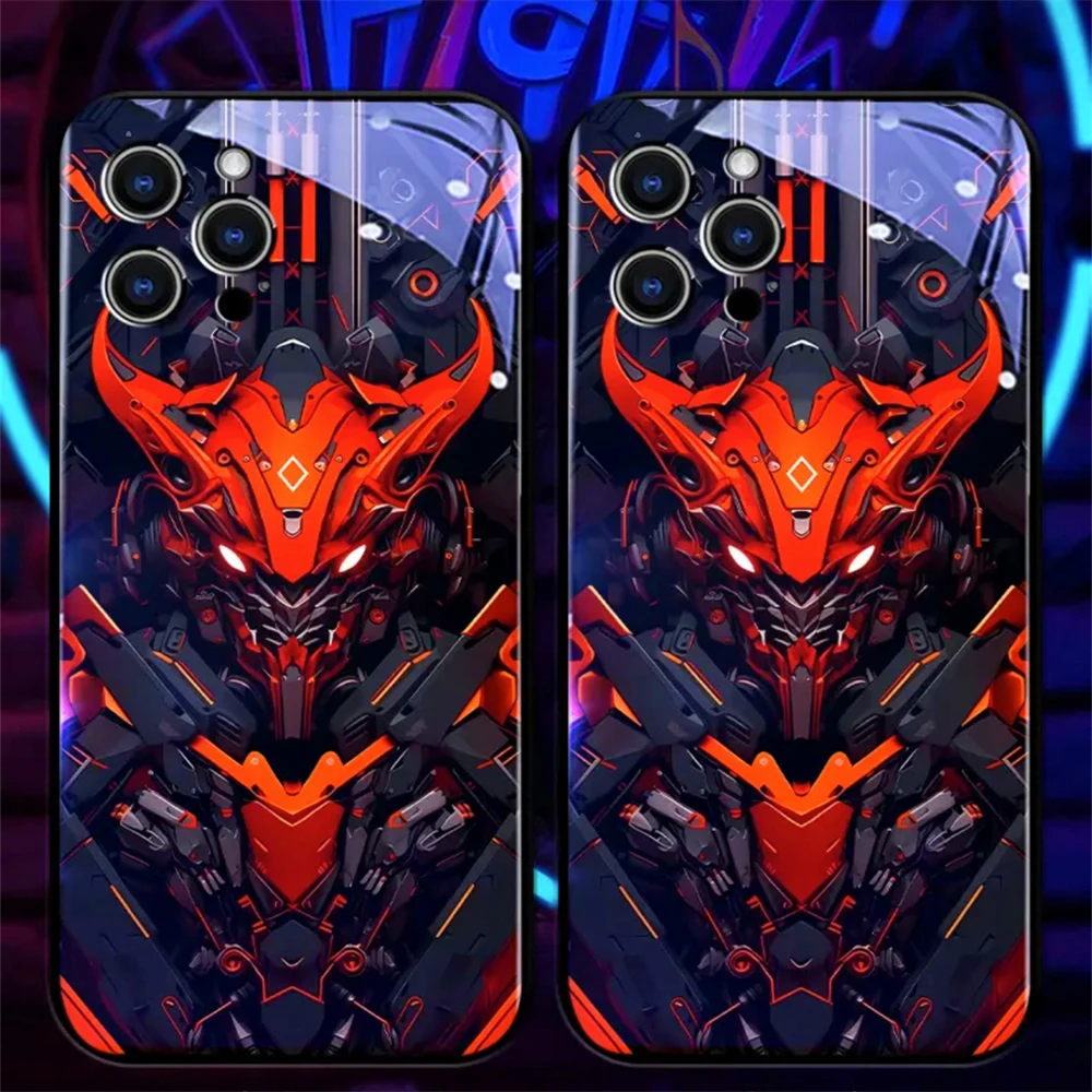 Mech Armor Panda Design Sound Control LED-Blitzlicht-Hüllen Leuchtende Glasabdeckung für Samsung S26 S25 S24 S23 S22 S21 S20 FE Plus Ultra – Detail 38