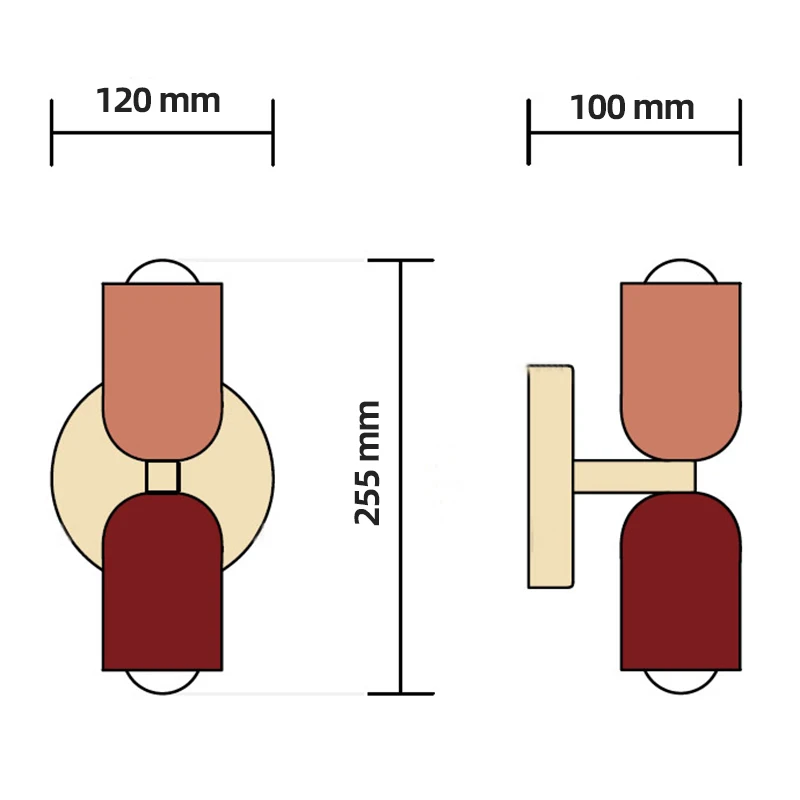 Luces de pared de colores nórdicos minimalistas, lámpara de pared de fondo moderna para dormitorio, mesita de noche, pasillo, sala de estar,