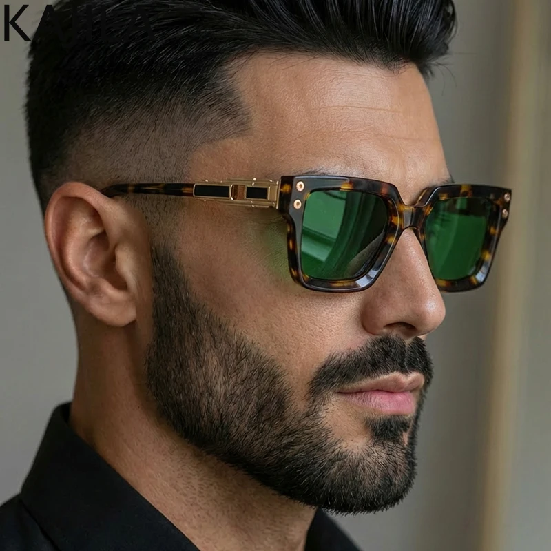 

Classic Polarized Square Punk Sunglasses Men 2025 Luxury Brand Driving Retro Sun Glasses For Male Vintage Eyewear Shades UV400