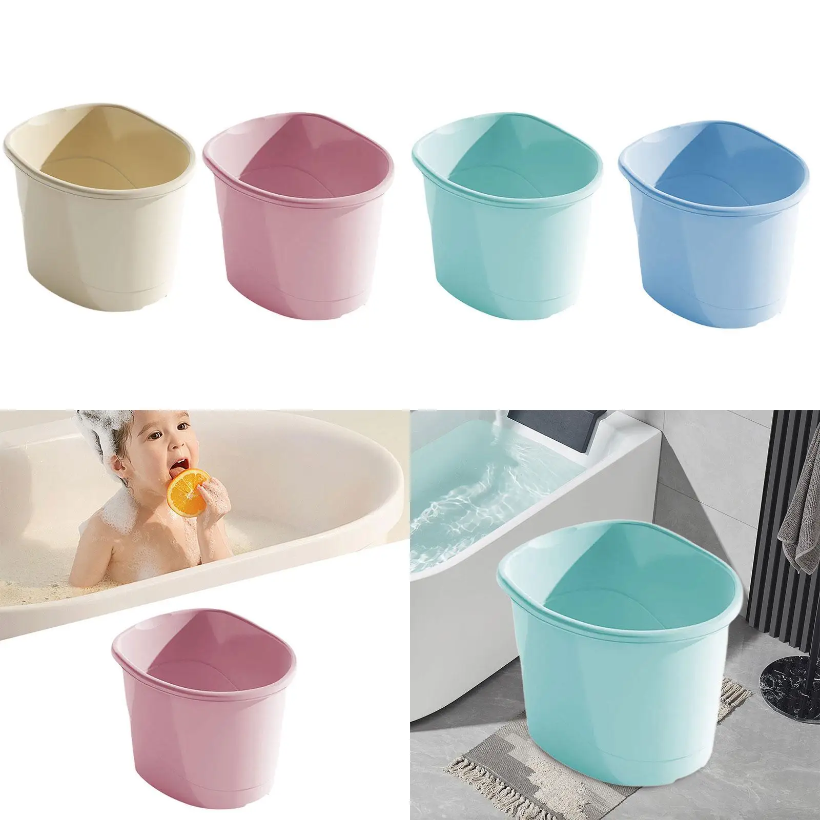 Infant Bath Bucket Infant Bathtub Foot Soaking Bath Basin Non Slip Bottom Portable Baby Tub Bucket for Baby 0-4 Years Old