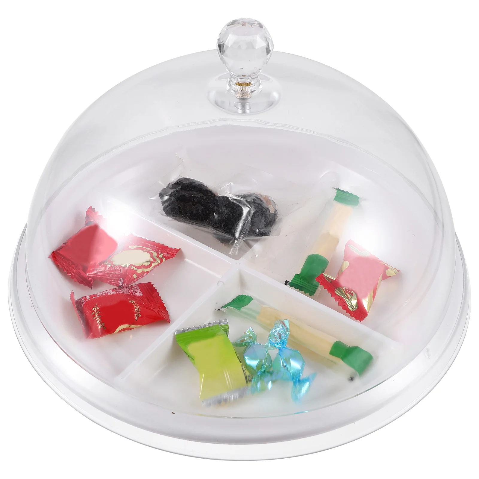 

Fruit Snack Tasting Plate Sturdy Cake Stand Dome Tray Cupcake Holder with Lid Pp Display Easy to