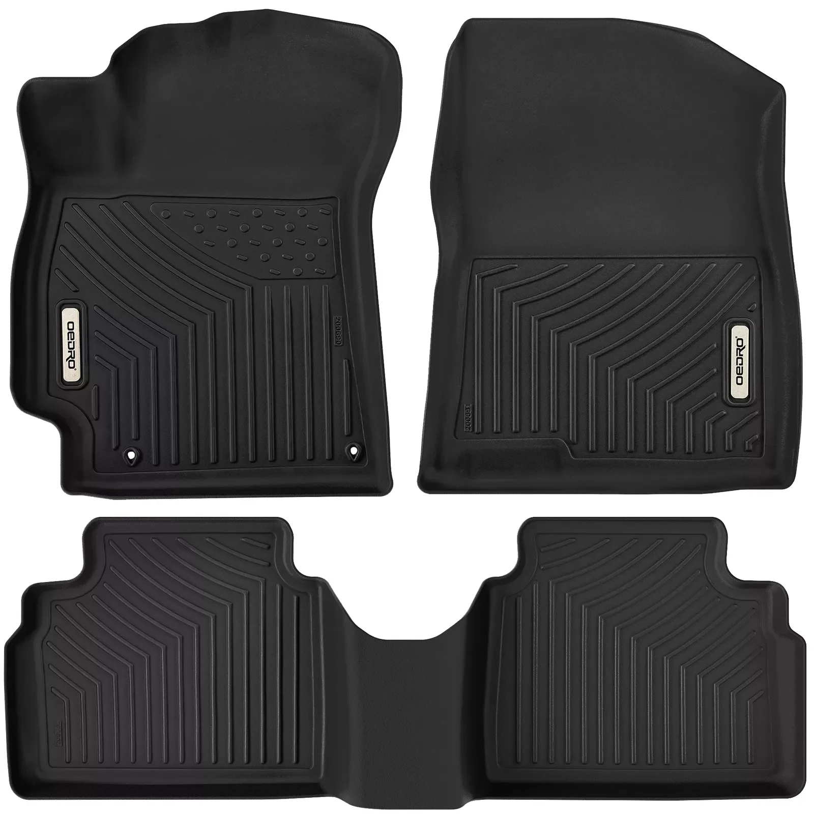 OEDRO Floor Mats Liners Set for 2021-2023 Hyundai Elan Sedan Custom Black 2 Row