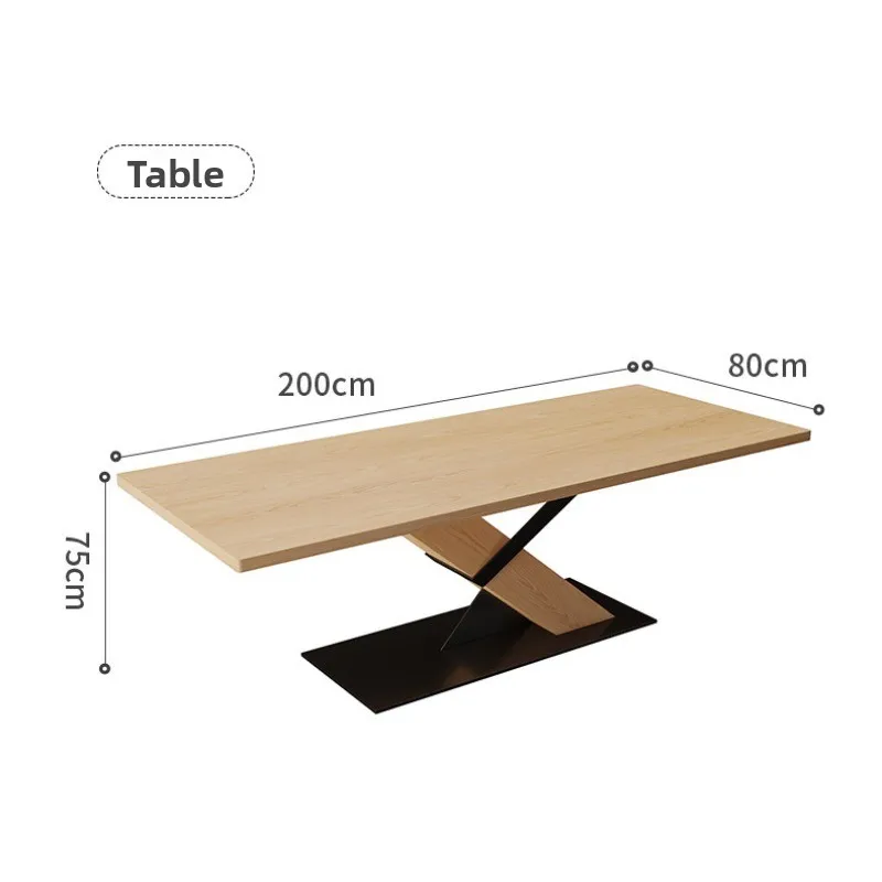 Ash wood solid wood island dining table integrated simple rectangular workbench