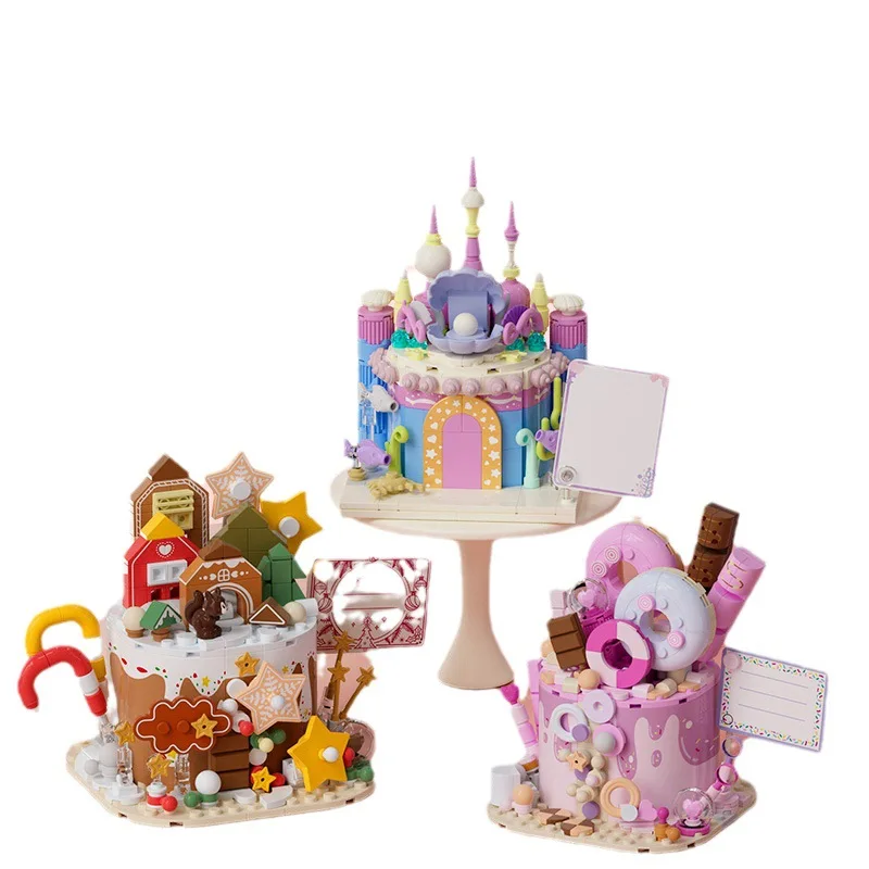 Creative Afternoon Tea Cake Building Block Dessert Food Bricks,Handmade Decorative Puzzle Toys,DIY Girl Children\'s Birthday Gift