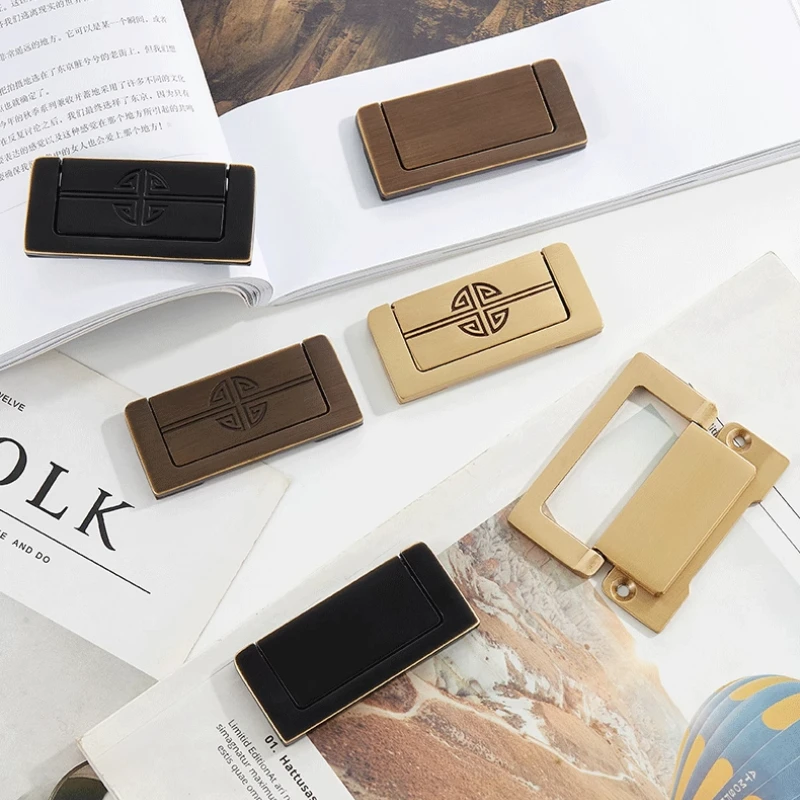 ‌ ソリッドブラスプルハンドル凹型引き出しグリップ内蔵シームレスキャビネットハードウェア和風隠し家具ハードウェア