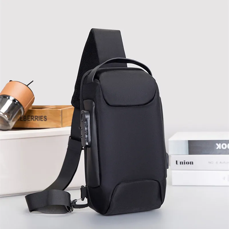 

New Multifunction Anti Theft Lock Crossbody Bag for Men Short Trip Shoulder Messenger Bags Male Sport Waterproof Chest Bag