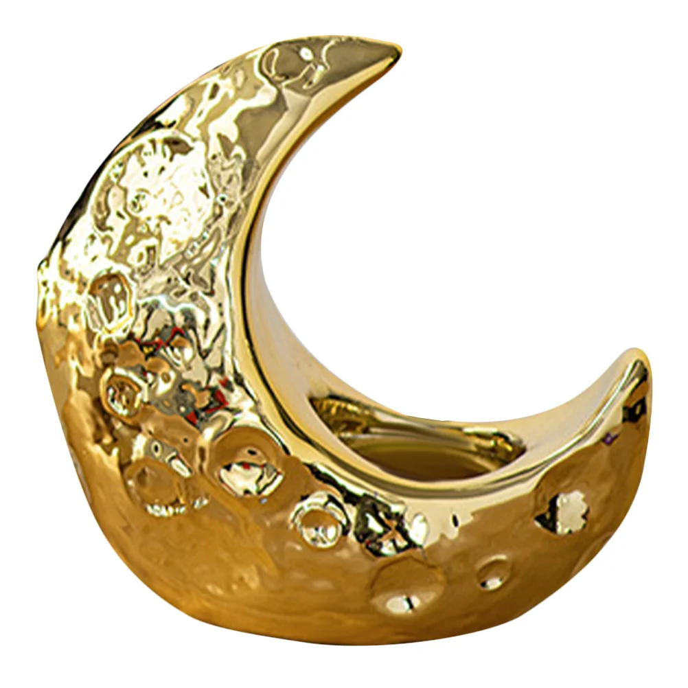 

Ceramic Middle Eastern Incense Burner Moon Shape Desktop Holder Incense Furnace for Home Office Yoga Study Aromatherapy