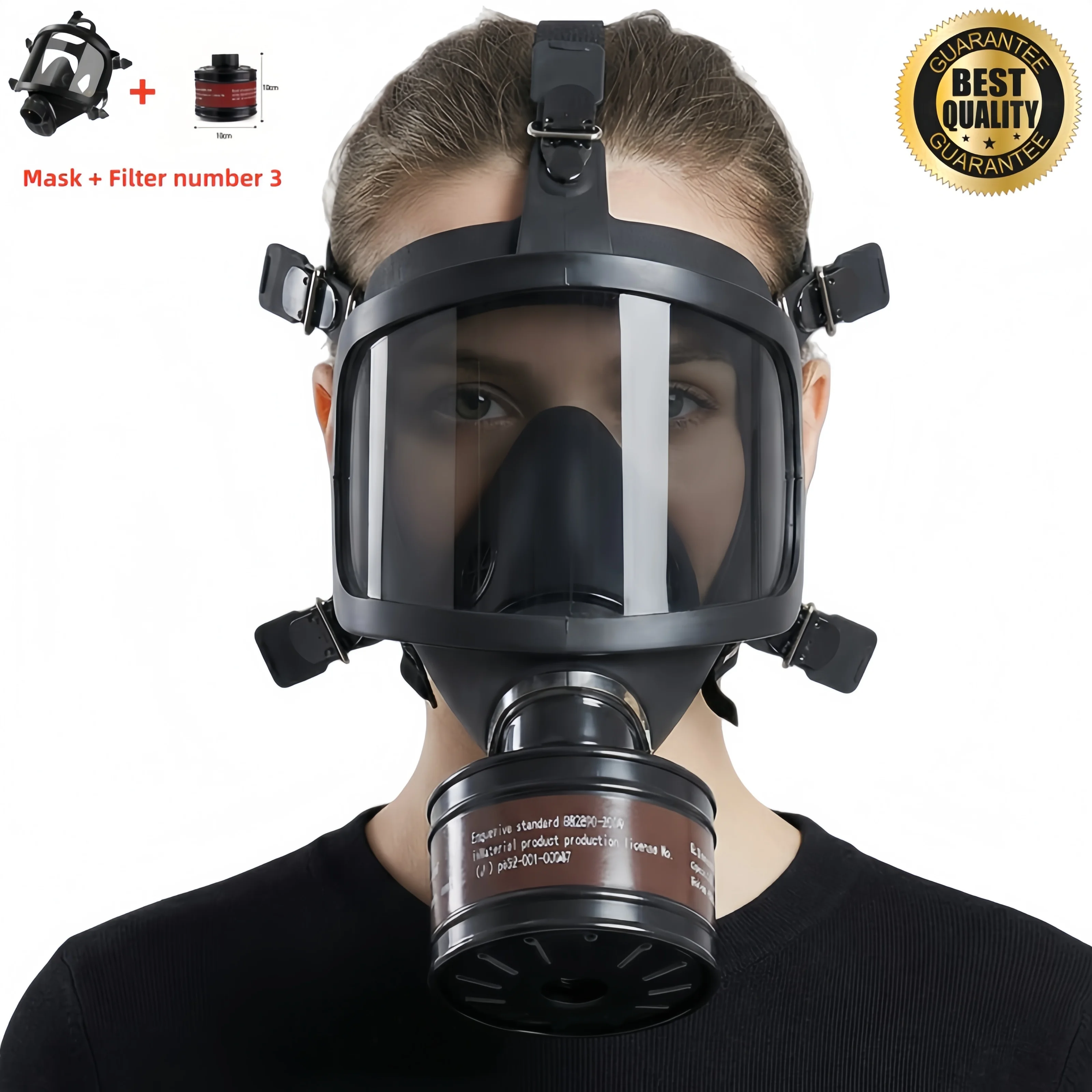 

Многоразовая полнолицевая маска MF14 — гипоаллергенный пластик, самозаполняющийся фильтр, застежка-молния, для промышленного и научного применения