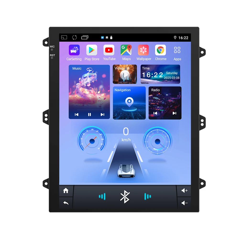 9,7-calowe radio samochodowe 2Din z CarPlay i Android Auto, multimedialne stereo GPS w stylu Tesla do Volkswagen, Nissan, Hyundai, Kia, Toyota — 2