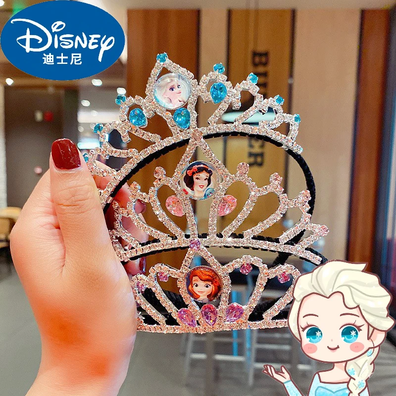 New Anime Disney Frozen Crown Headband Kawaii Elsa Snow White Sofia Princess Hair Accessories Cartoon Gir Headband Gifts