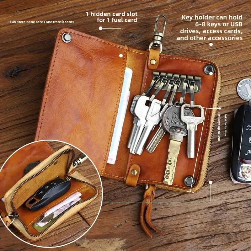 genuine-leather-key-pouch-tanned-top-layer-cowhide-large-capacity-wallet-for-men-and-women-car-key-holder-waist-hanging