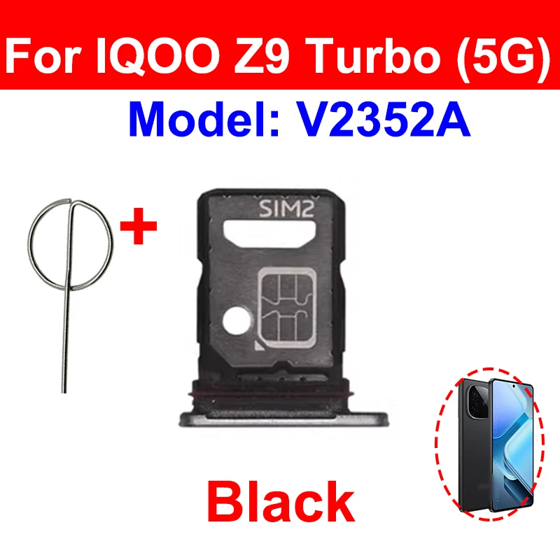 For Vivo IQOO Z9 Z9 Turbo Z9X 5G SIM Card Tray Holder Sim Card