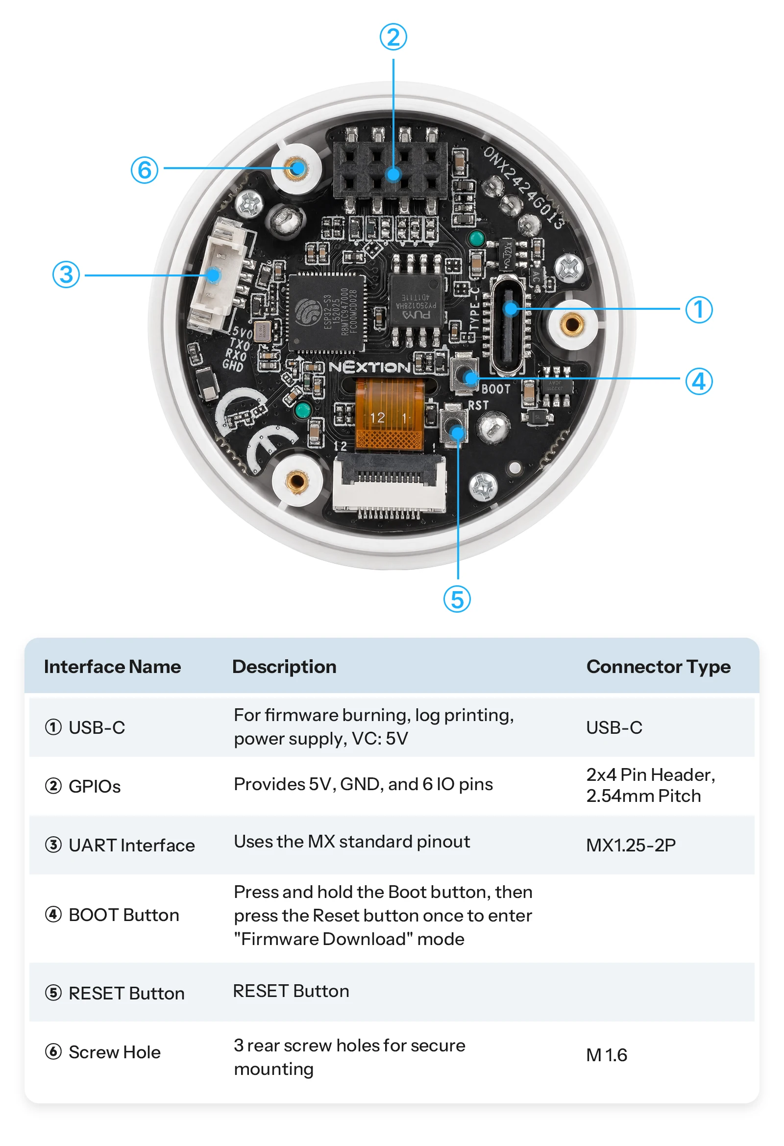 NEXTION 1,28″ Genius Series ESP32-S3 IPS Smart-Knopf-Display LCD Drehdisplay Wi-Fi Bluetooth 5 Unterstützung für ESP-IDF Arduino IDE – Detail 8