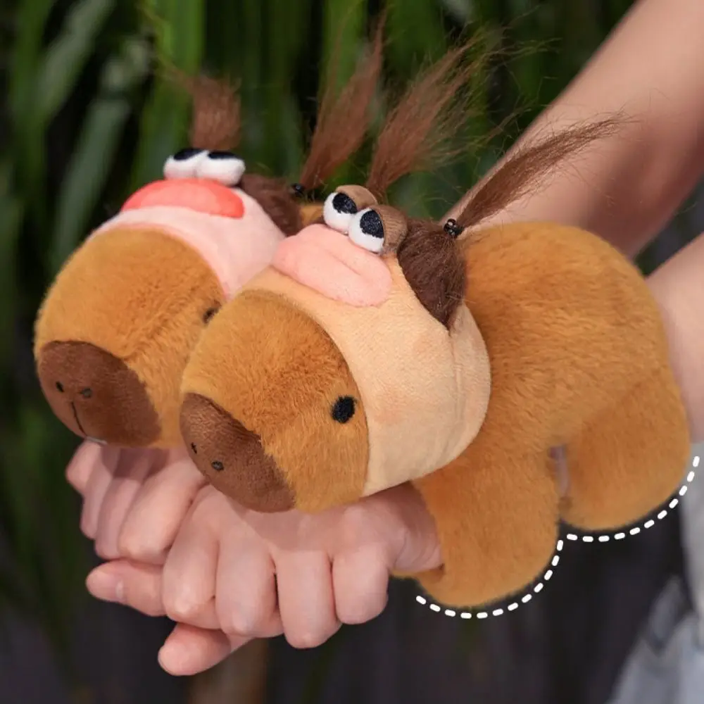 

Simulation Capybara Slap Bracelet Wrist Style Cartoon Rodent Plush Doll Slap Bracelet Cute Soft Capybara Plush Wrist Band