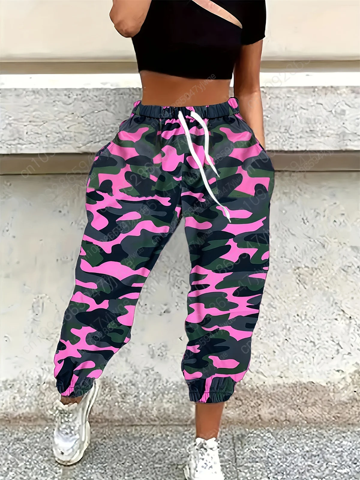 

Женские повседневные камуфляжные брюки для бега, удобные брюки из дышащей ткани, спортивные брюки на открытом воздухе, осенние новые брюки с 3D принтом