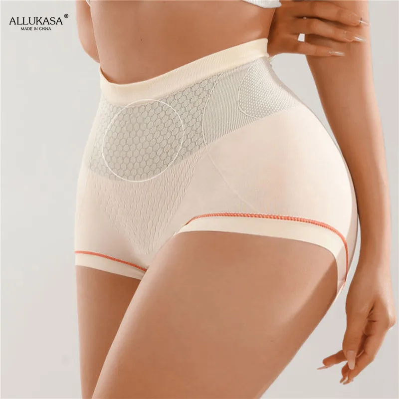 High Waist Women Panties Flat Belly Shaping Briefs Breathable Mesh Transparent Knickers Tummy Hip Lift Underpants