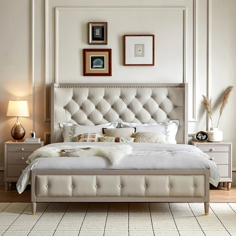 

Women Wood Double Bed Frame Mattress Replica House Entertainment Luxury Queen Bed Princess Villa Salon Beliche Lounge Furniture