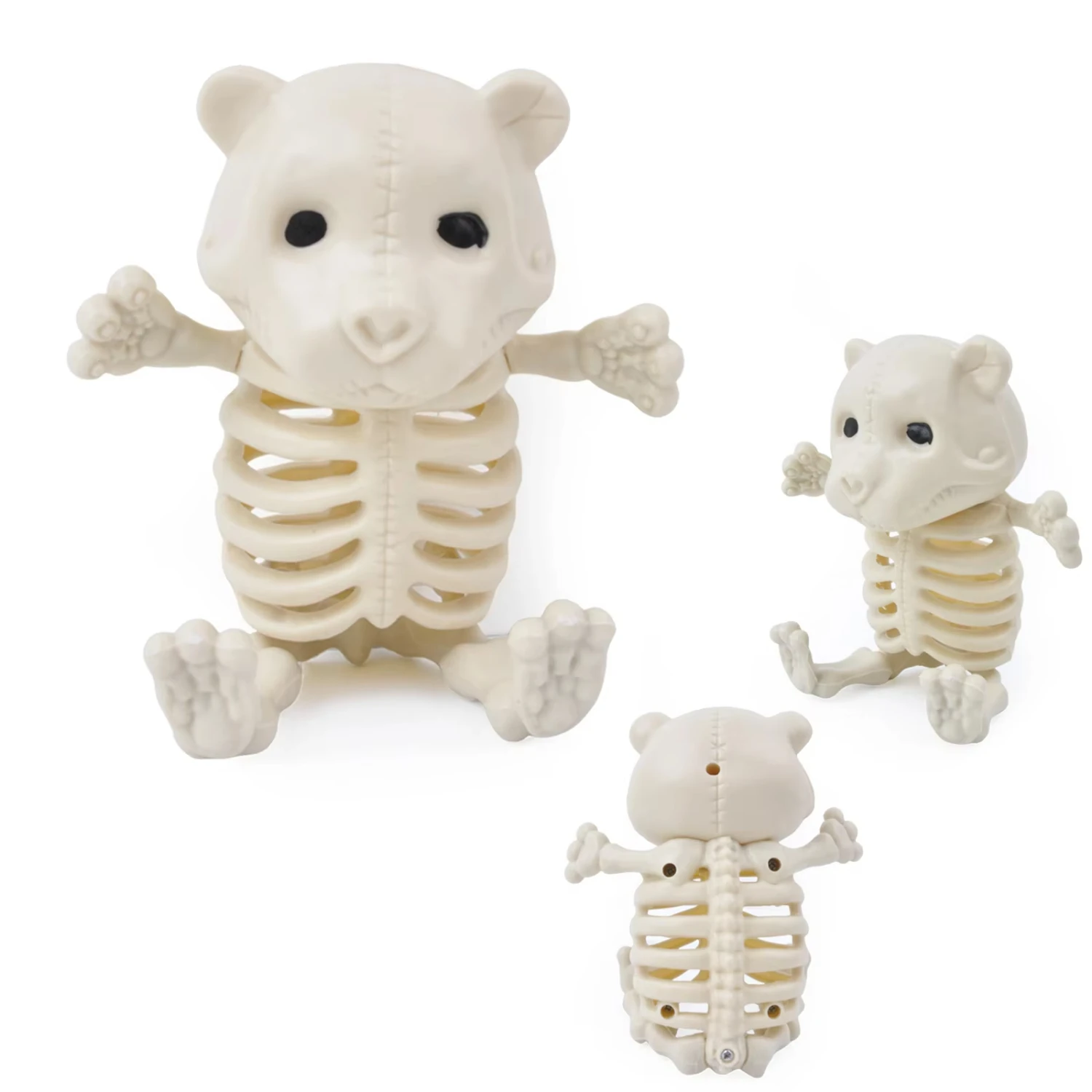 Halloween Horror Decorations Little Bear Spider Bat Cat Dog Owl Plastic Animal Bone Skeleton