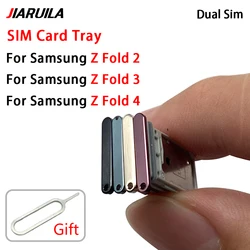 Dual-Card Sim Tray Holder For Samsung Z Fold 2 3  4 Fold2 Fold3 Fold4 SIM Card Tray Slot Holder Adapter Socket Repair Parts