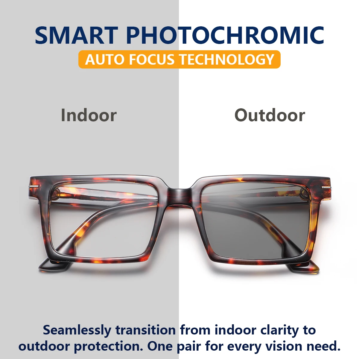 1 Pair of Men's Rectangular Frame Photochromic Glasses, High-End, Stylish, Understated, Elegant, and Fashionable Men's Glasses, Suitable for Business Meetings, Road Trips, Leisure, and Dates