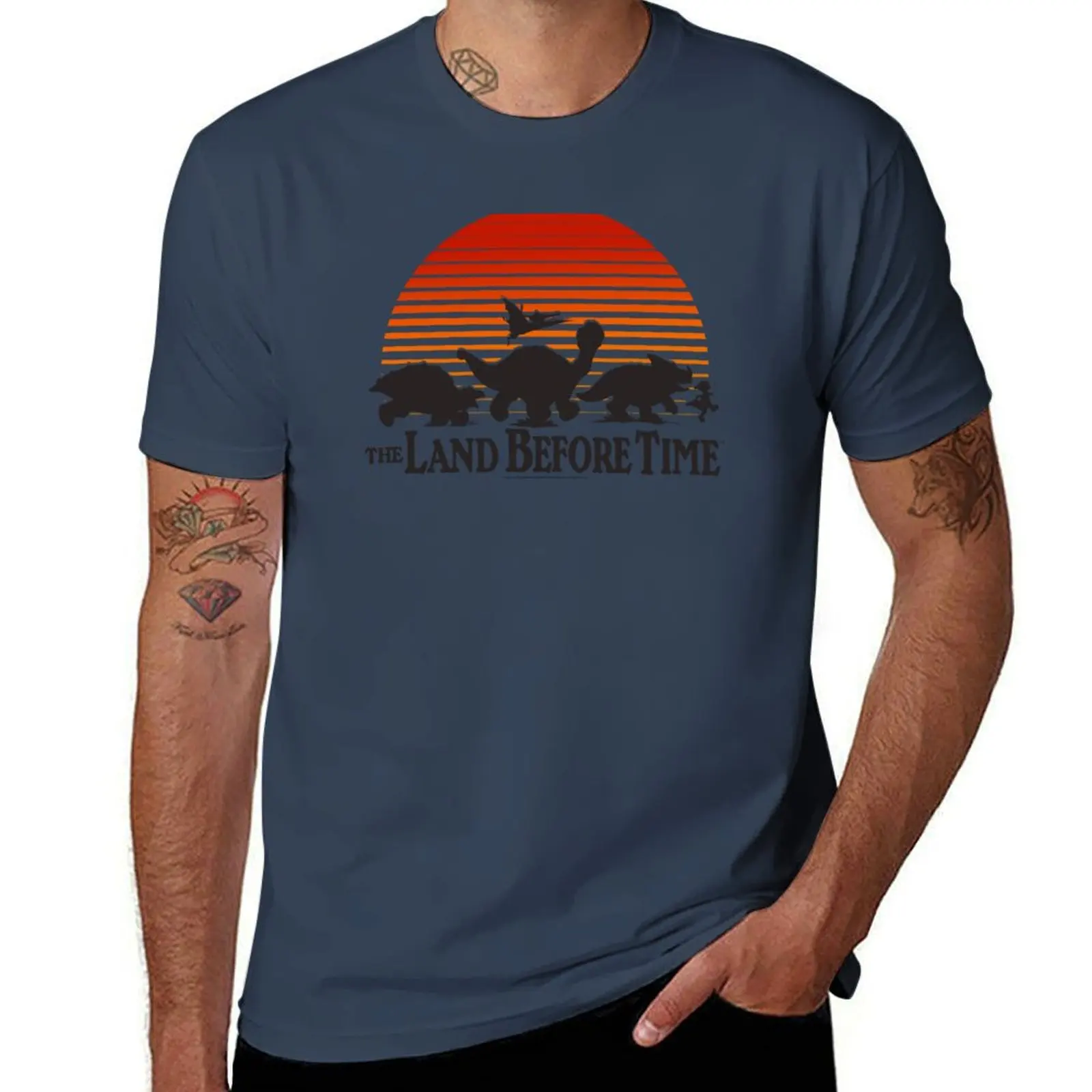 

Land Before Time Sunset Silhouette T-Shirt Casual Daily Graphic Tee