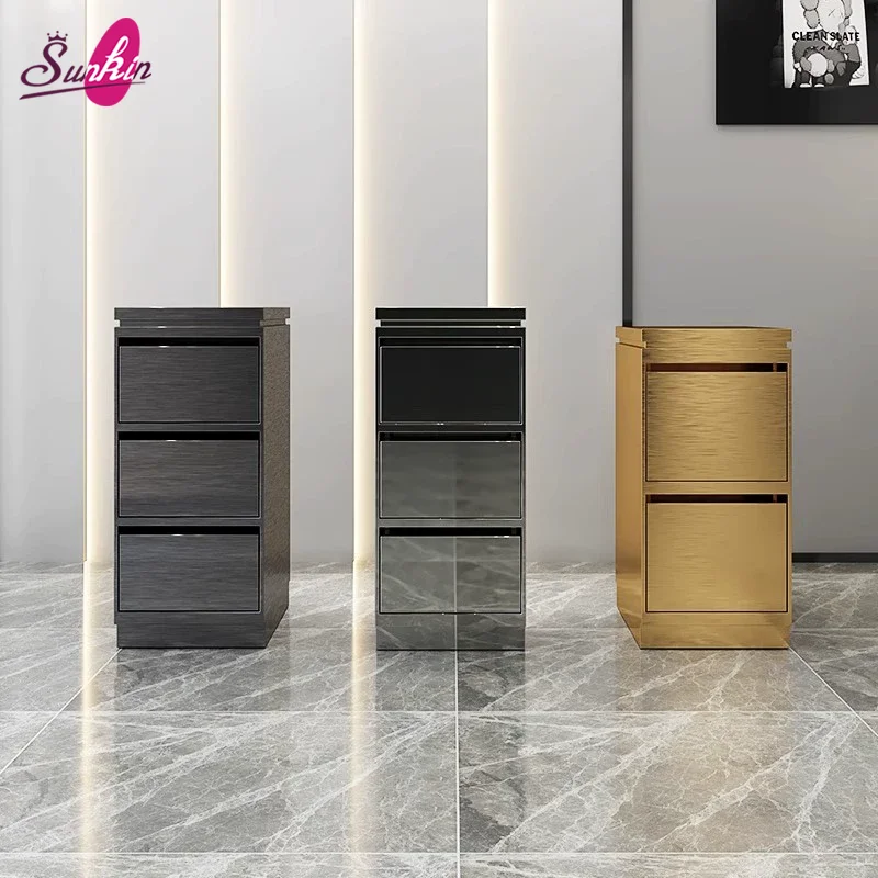 Hair Salon Tool Cabinet Barber Shop Stainless Steel Durable Storage Cabinet Multi-layer Haircutting Tool Cart