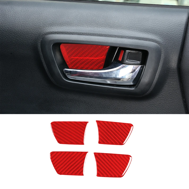 

Car Interior Door Handle Bowl Cover Sticker Decoration Fit For Toyota Tacoma 2015-2022 Soft Carbon Fiber Accessories