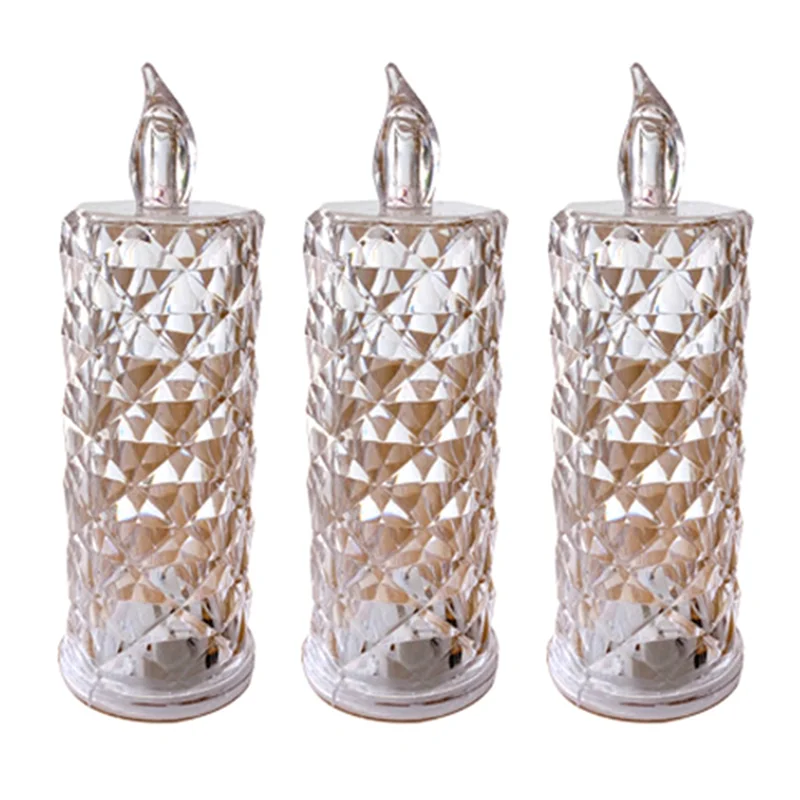 A76K LED شمعة عديمة اللهب قابلة لإعادة الاستخدام مصباح شمعة بلاستيكية Tealight-أضواء ليلية لحفل الزفاف عيد الحب زينة عيد الميلاد