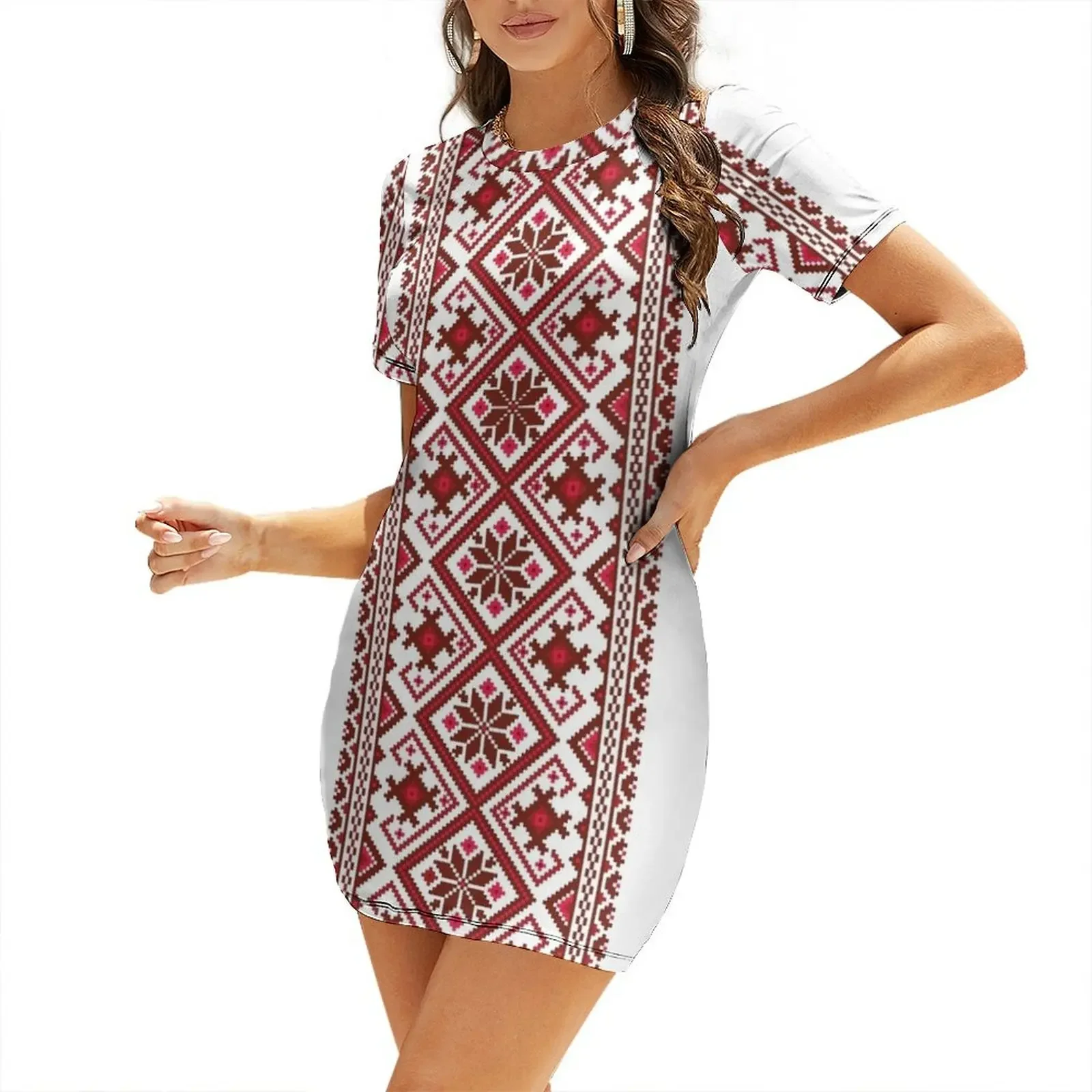 

Vyshyvanka Short-Sleeved Dress Woman fashion Woman clothing luxury evening dresses 2025 women's summer jumpsuit Dress