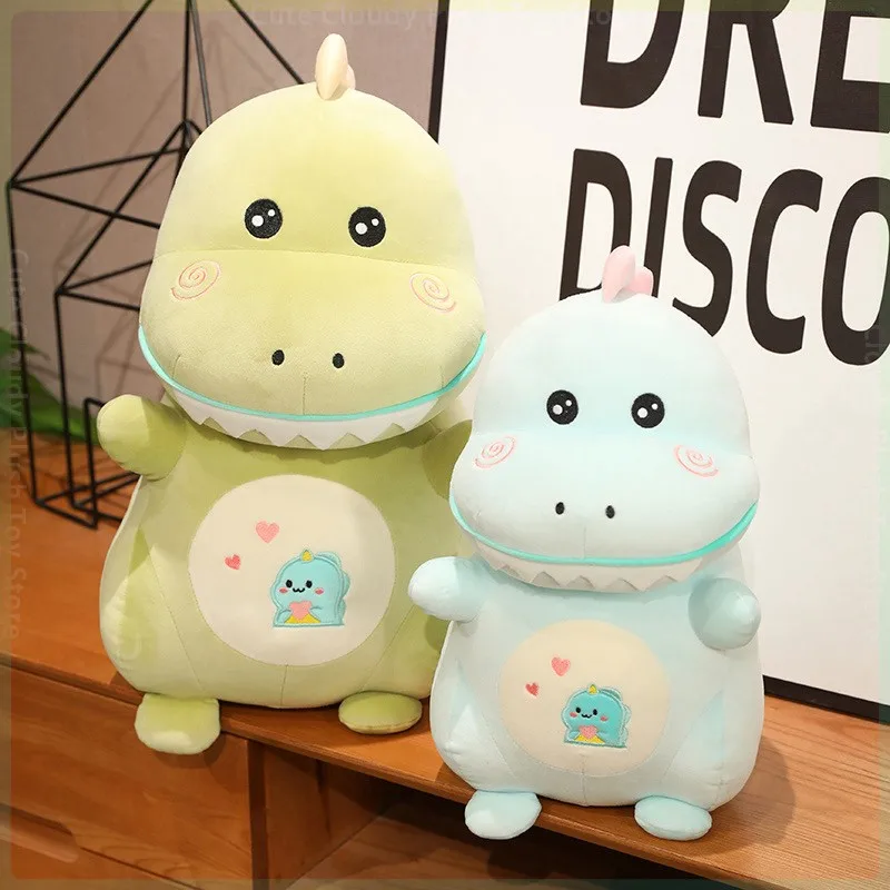 Kawaii Stupid Cute Little Dinosaur Plush Toys Cartoon Stuffed Animal 3 Color Dragon Plushie Doll Room Decor for Girls Xmas Gifts