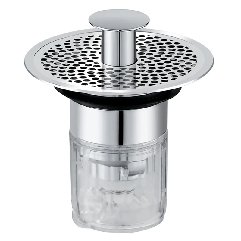 

J1UL1N Sink Drain Stopper Floor Drain Filter Bathroom Wash Sink Basin -Up Core Drain Hair Anti-Blocking Strainer