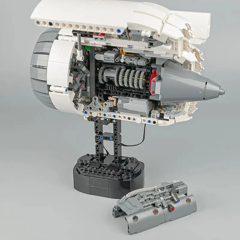 MOC-133571 Aircraft Engine Electric Model Assembly Building Block Mechanical Technology Parts Display Machine Collection Gifts