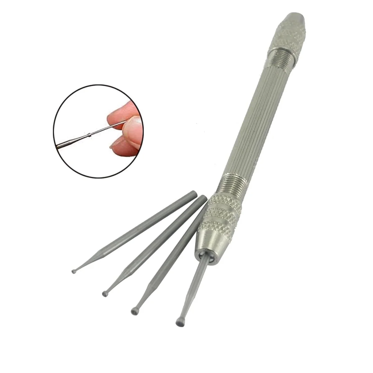 N89r 4 peças de rebarbas redondas, brocas redondas de fio de haste de 3/32 tamanhos com ferramentas de torção de fio de broca manual (1mm/1.4mm/1.8mm/2.3mm)