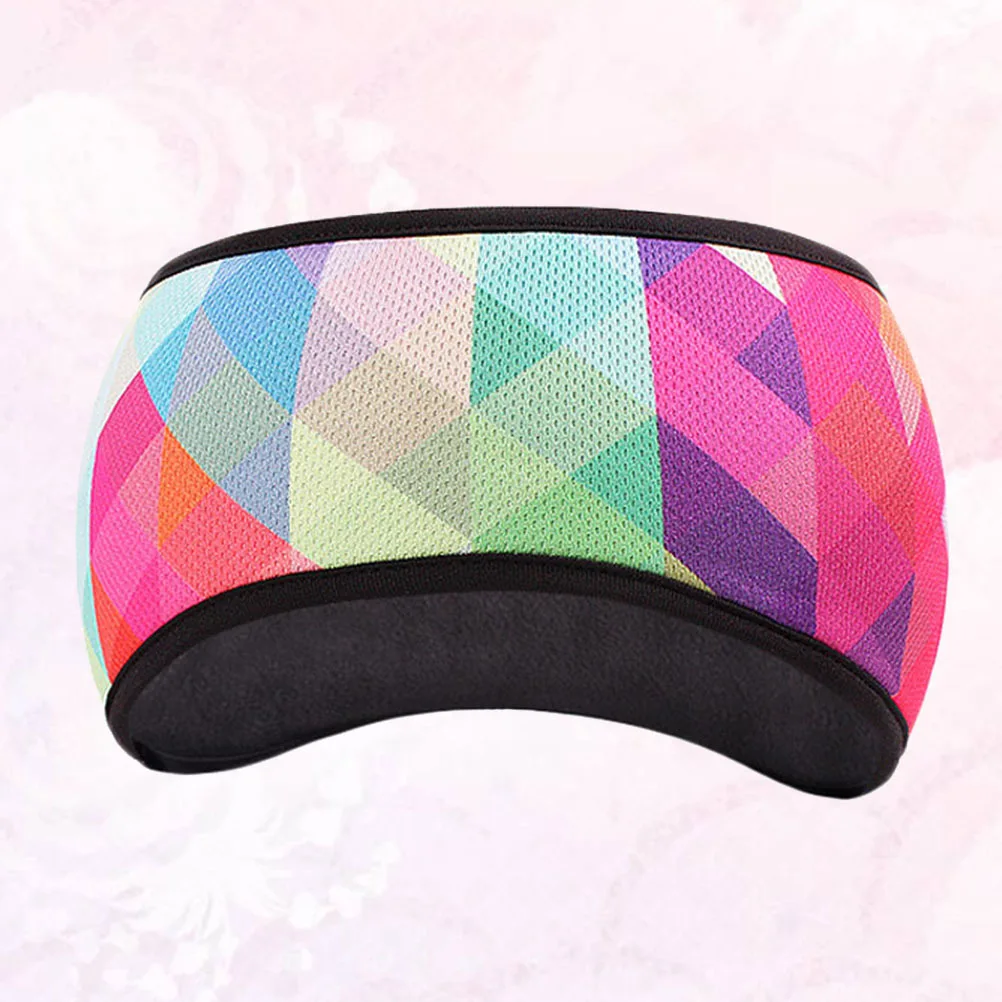 Colorful Rhombus Pattern Sports Ear Warmer Winter Stretchy Head Wrap Sweatband for Cycling Skiing Running Snowboarding Outdoors